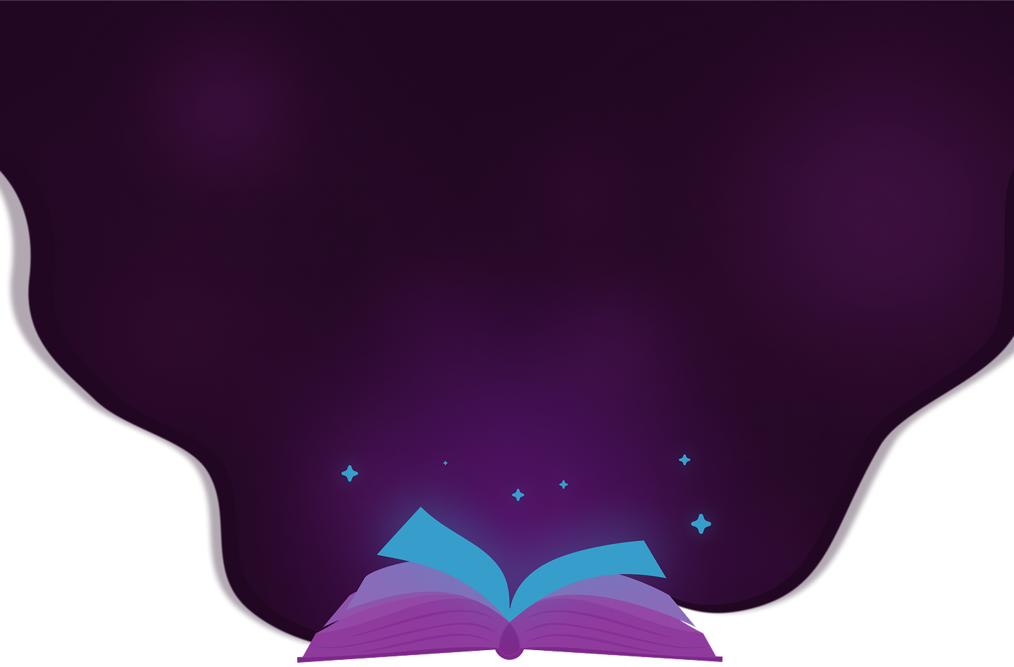 Livro aberto com estrelas